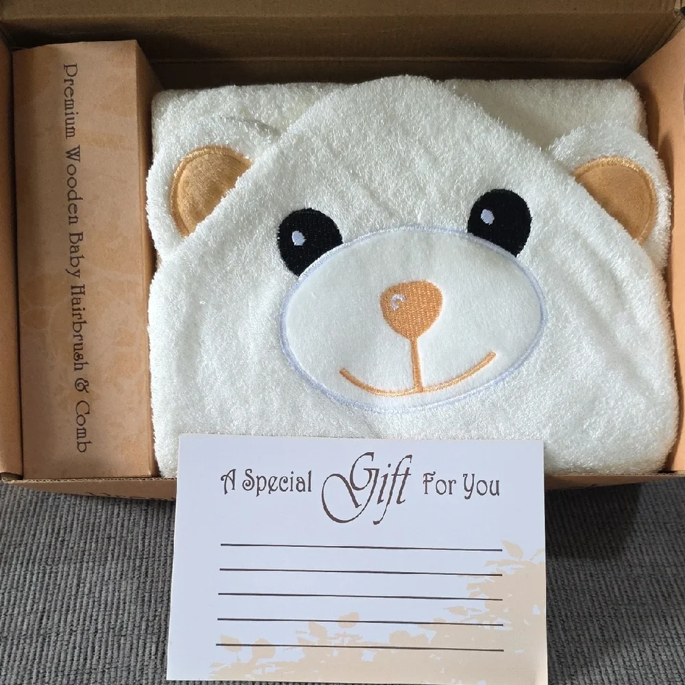 Premium Bamboo Hooded Baby Towel Set By Kermode, New In Box, Boy Or Girl.